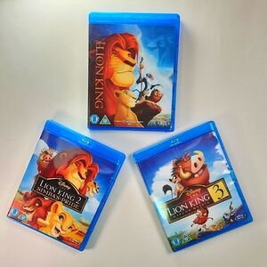 DISNEY THE LION KING 1, 2 & 3, Blu Ray, Sold As A Set, MINT CONDITION, DISNEY